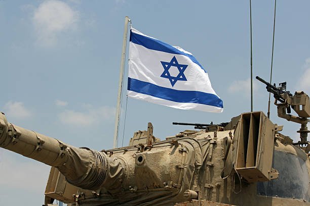 "Tank and Flag at Latrun, Israel."